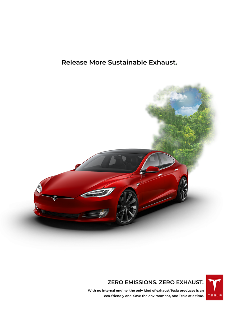 Tesla Zero Emissions. All Tesla • Ads of the World™ Part of The Clio