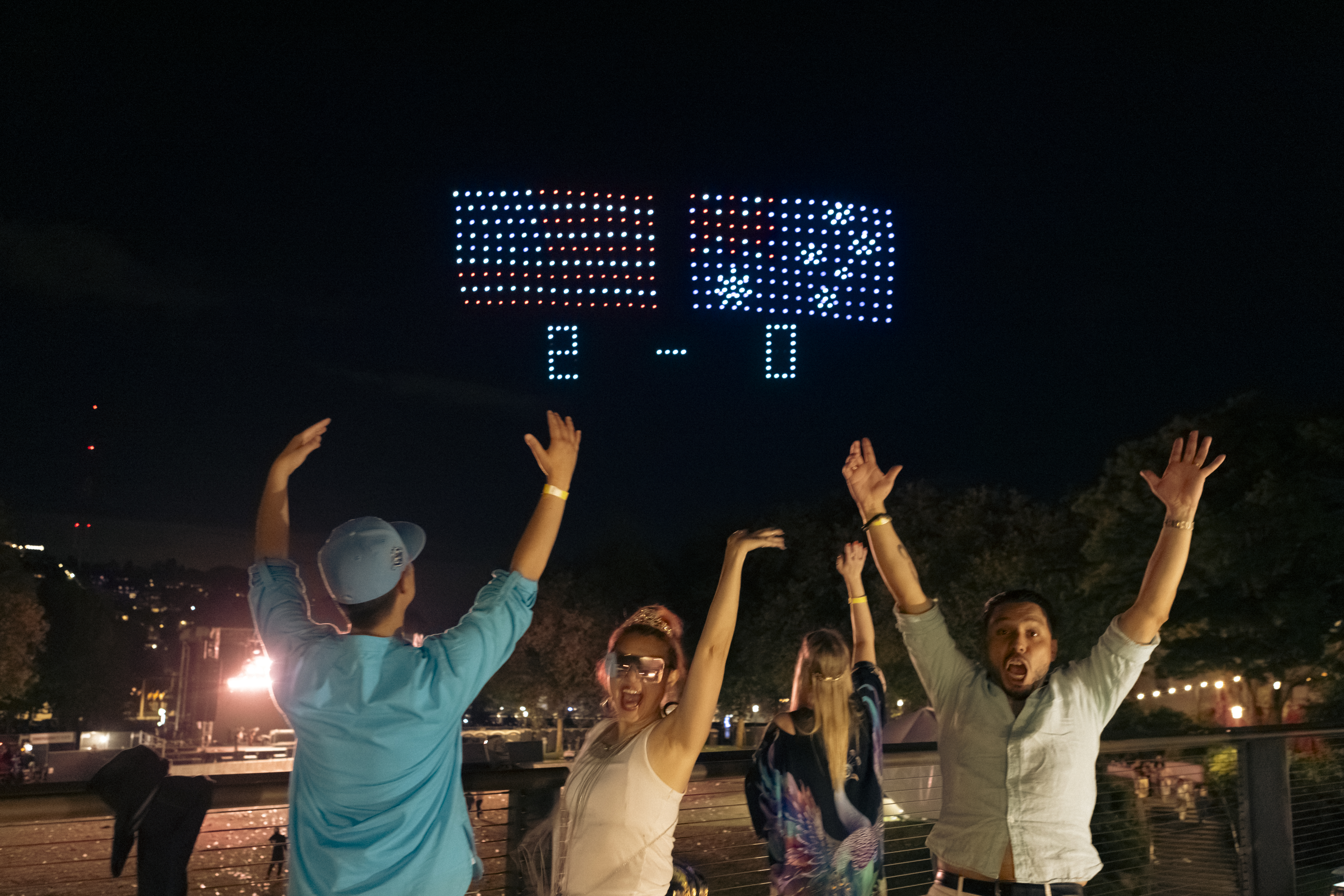 Drones Light Up Seattle Skyline with Final Scores Image