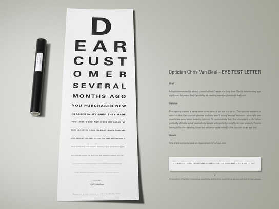 Eye test letter