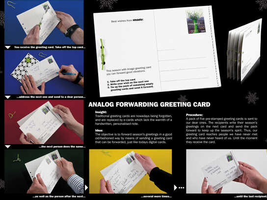 Analog forwarding greeting card