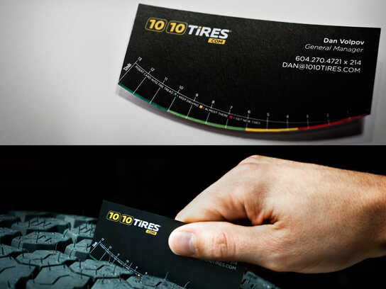 Tire tread business card