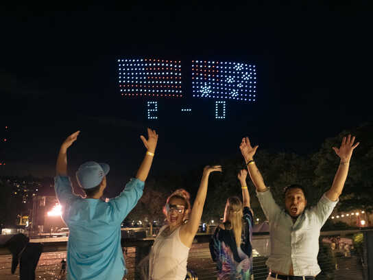 Drones Light Up Seattle Skyline with Final Scores