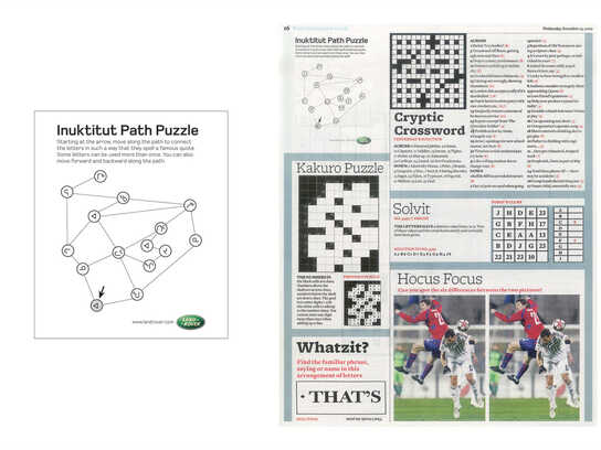 Inuktitut Path Puzzle, Tibetan Scramble, Cherokee Jumble,...