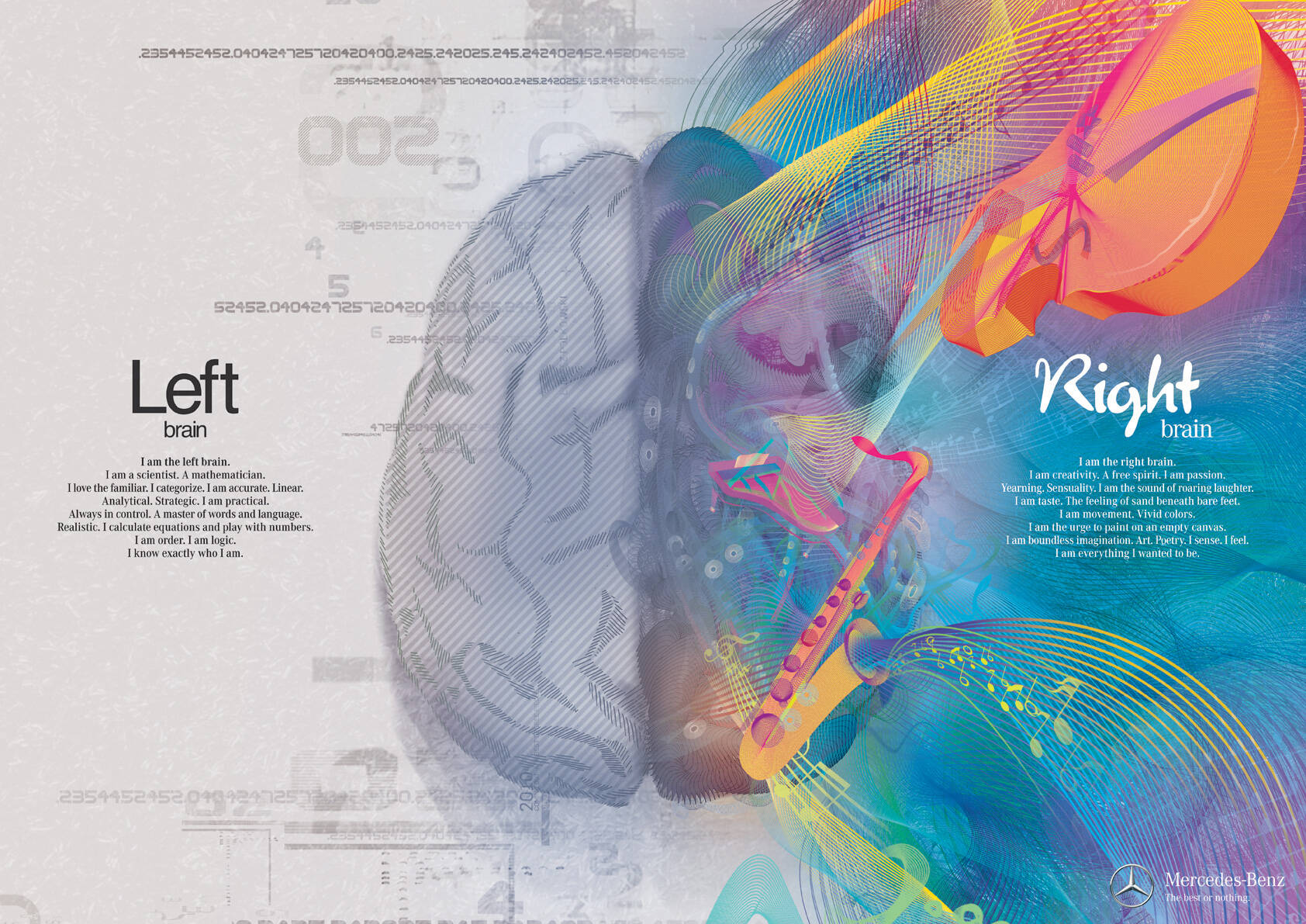 Mercedes: Left Brain - Right Brain, Music, Left Brain - Right Brain •  Ads of the World™