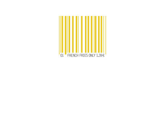 Barcode French Fries, Barcode Cheeseburger, Barcode BigMac