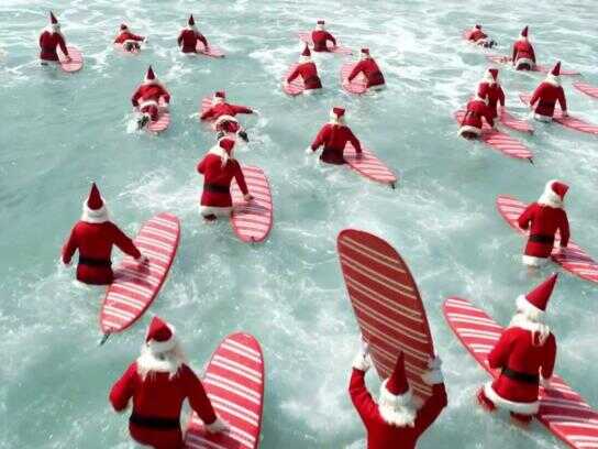 Surfing Santa