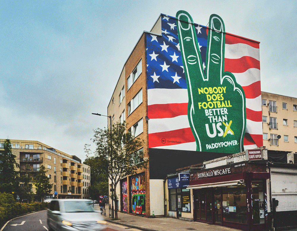 Paddy Power giant foam finger World Cup campaign