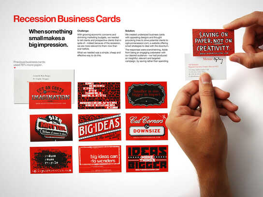 Recession business cards