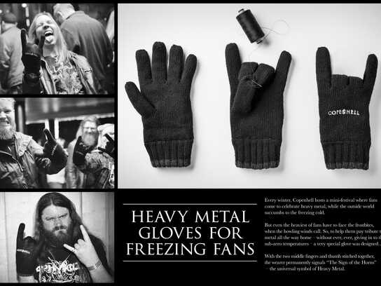 Heavy metal gloves for freezing fans