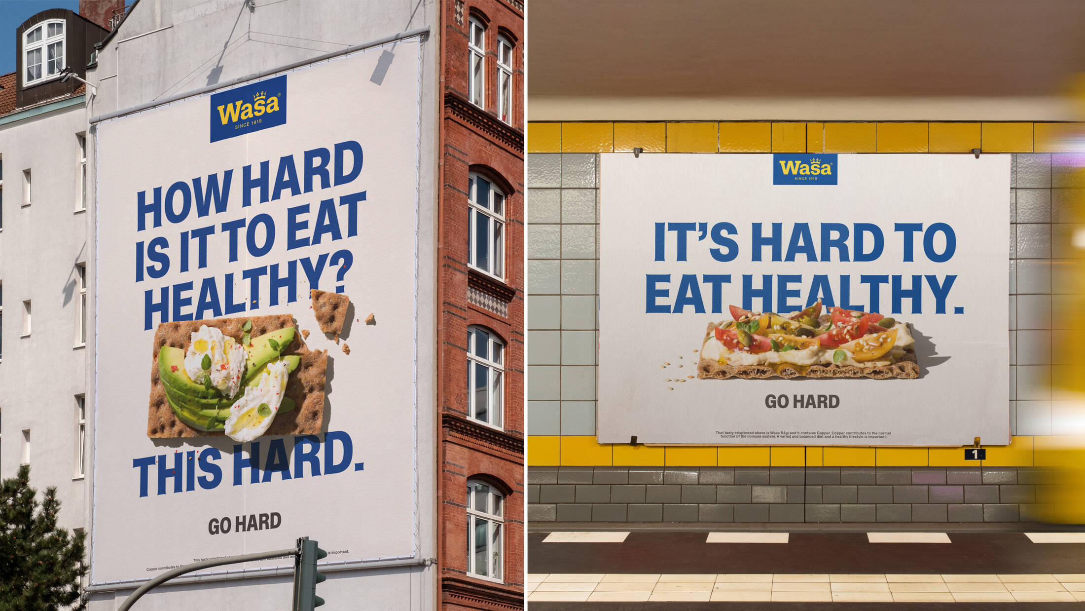 Wasa Go Hard campaign visual bold design