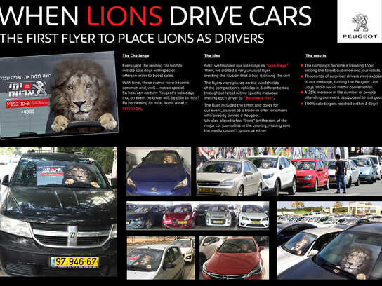 When lions drive cars