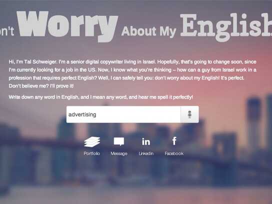 Don't worry about my English