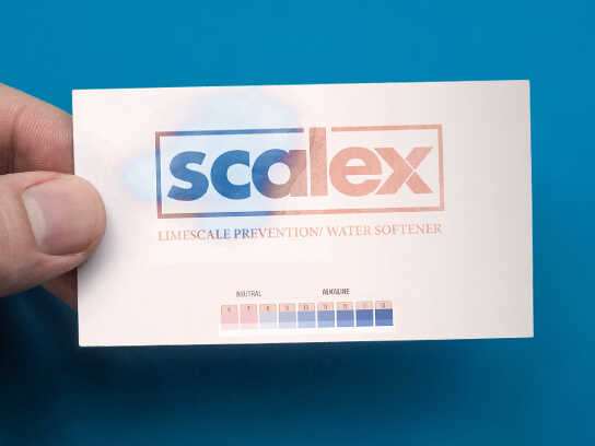 The World's first Limescale testing business card.