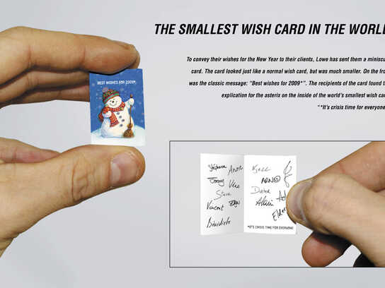 The smallest wish card in the world