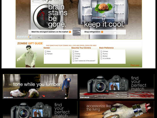 Zombie campaign site, Fitness for Zombies Presented by Sears, Zombie Elevator, Zombie O...