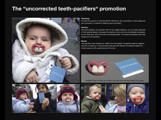 The "uncorrected teeth-pacifiers" promotion