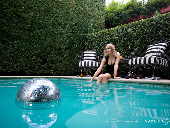 Pool, Spiral staircase, Mask, Wedding