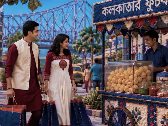 A city dressed for Pujo