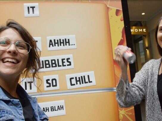 Pedestrians create fun messages for a free Jelly Fizz