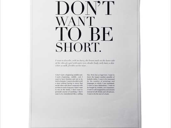 I want to be the text of a book