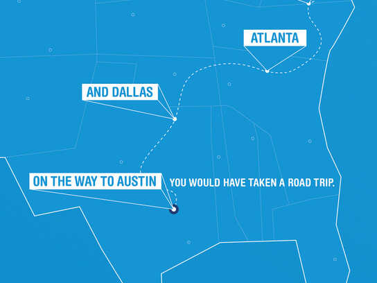 Road trip, Satellite, JFK-SFO