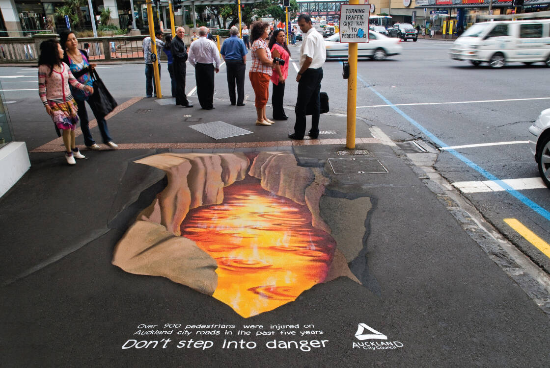 street chalk art lava