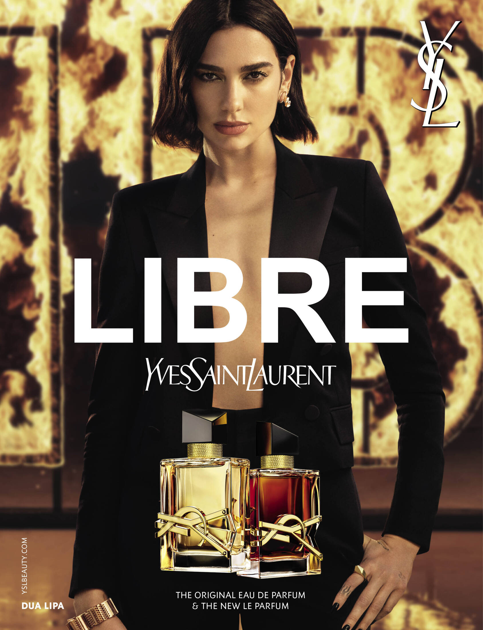 Yves Saint Laurent YSL Dua Lipa Libre Advertising Plastic Poster Banner  2019